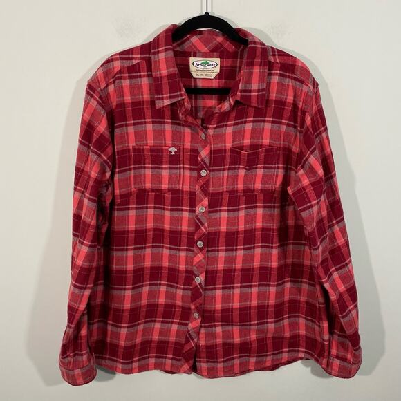 Arborwear Women's Red Tree Climbing Chagrin 8oz Heavyweight Flannel Shirt Sz 2XL - Picture 1 of 11